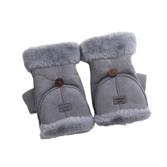 Segolike Winter Fingerless Gloves, Texting Mittens, Cold Weather Gloves, Mittens Gray