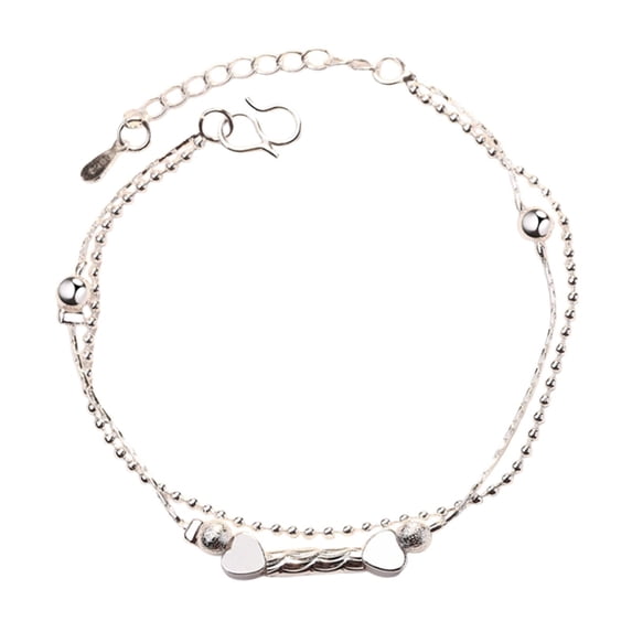 Segolike Women Bracelet Chain Bracelet Mother's Day Gift Decor Link Bracelet Wrist Jewelry for Party Birthday Street Valentine Wedding , Two Hearts