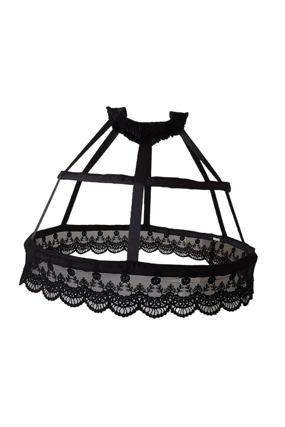 Women Crinoline Petticoat 2 Hoops Skirt Short Half Slip Underskirt for Girls Wedding Bridal Underskirt Slip black