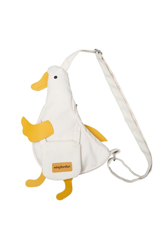 Women Crossbody Bag Duck Shaped Shoulder Bag Zipper Pouch Travel Bag Vacation Big Capacity Wallet Women Crossbody Bag Handbag White