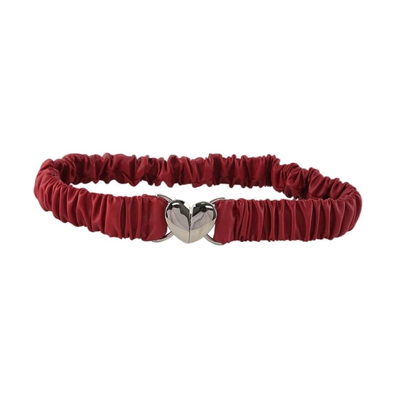 Segolike Women Elastic Waist Belt Elegant Lady Cummerband for Sweater Jacket Overcoat Red