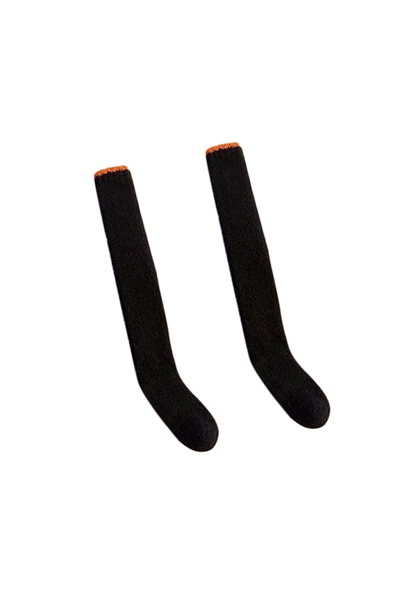 Women Knee High Socks Leg Warmers over Knee Comfortable Thigh High Socks Long Stocking for Apartment Dorm Living Room Bedroom Black