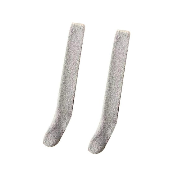 Segolike Women Knee High Socks Leg Warmers over Knee Comfortable Thigh High Socks Long Stocking for Apartment Dorm Living Room Bedroom Gray