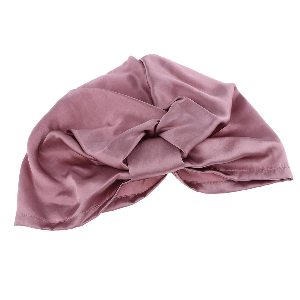 Segolike Women Ladeis Silk Sleeping Hat Wrap Night Hair Care Bonnet Scarves Hat - Pink, as described