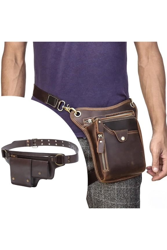 Women Waist Bag Hiking Casual Purse Versatile Vintage Design Stylish Hip Bag Dark Brown