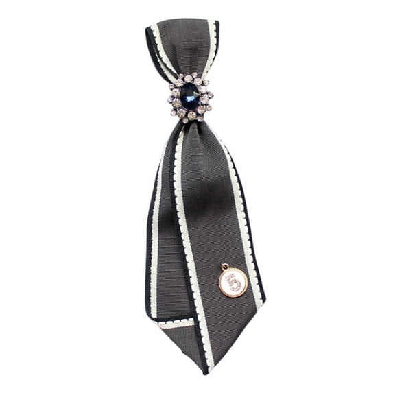 Segolike Women's Neck Tie Silky Retro Style Smooth Bow Tie for Blouse Student Wedding white gray