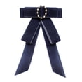 thumbnail image 1 of Segolike Womens Bow Tie Breastpin Neck Tie for Wedding Party Ceremony Shirt Decoration , Velvet Blue, 1 of 8