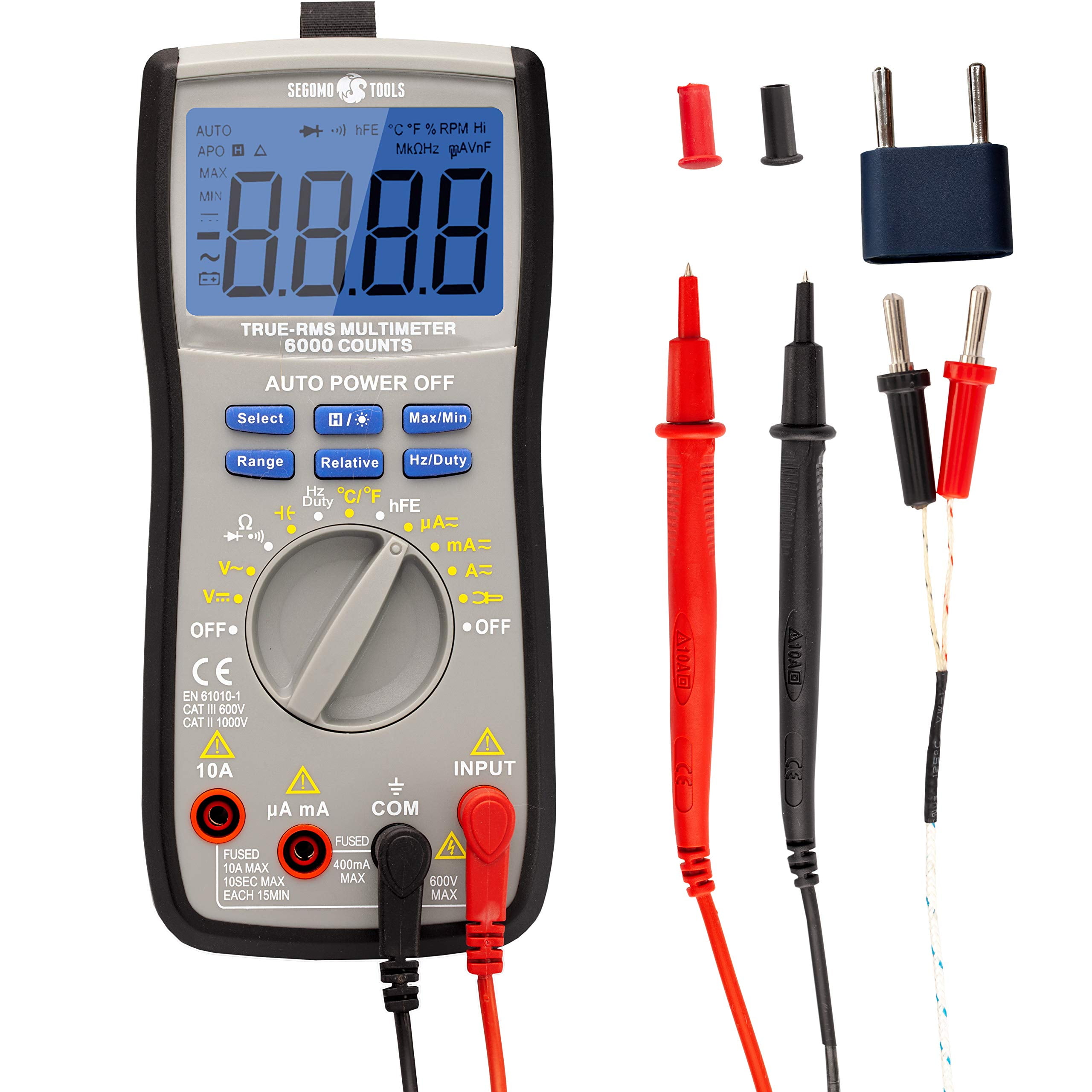 Segomo Tools TRMS 6000 Count Multimeter - Voltage, Current, Resistance ...