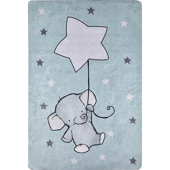 Segovia Blue Figural Polyester Area Rugs for Living Room Washable Rugs Boho Moroccan Area Rug Soft Neutral Geometric Bohemian Carpet Distressed Indoor Rug for Bedroom Dining Room Nonslip Rug