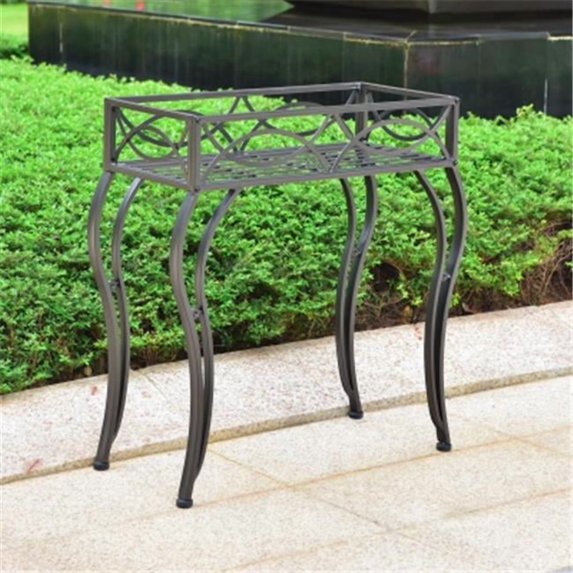 Segovia Iron Rectangular Plant Stand, Antique Black