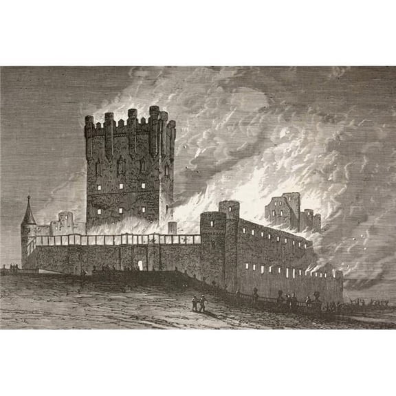 Segovia, Spain The Fire In The Alcazar On March 6, 1862 From El Museo Universal Published Madrid 1862 Poster Print, 18 x 12