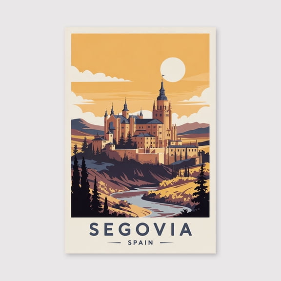 Segovia Travel Print Canvas Wall Art, Segovia Wall Hanging Home decor Segovia Canvas Art, Spain Art Canvas Segovia Print Canvas Spain Wall Art-1WN3893