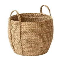Segrcwoh Christmas Tree Handmade Rattan Woven Flowerpot Straw Woven Storage Basket Plant Holder Flower Pot Planter Balcony Home Decoration,12in