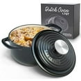 thumbnail image 1 of Segretto Cookware 1.7-Quart Enameled Cast Iron Dutch Oven Pot with Lid, Black Cast Iron Cookware, 1 of 9