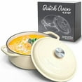 thumbnail image 1 of Segretto Cookware Off White 4.57qt Ideal Cast Iron Enamel Dutch Oven Pot with Lid, 1 of 5