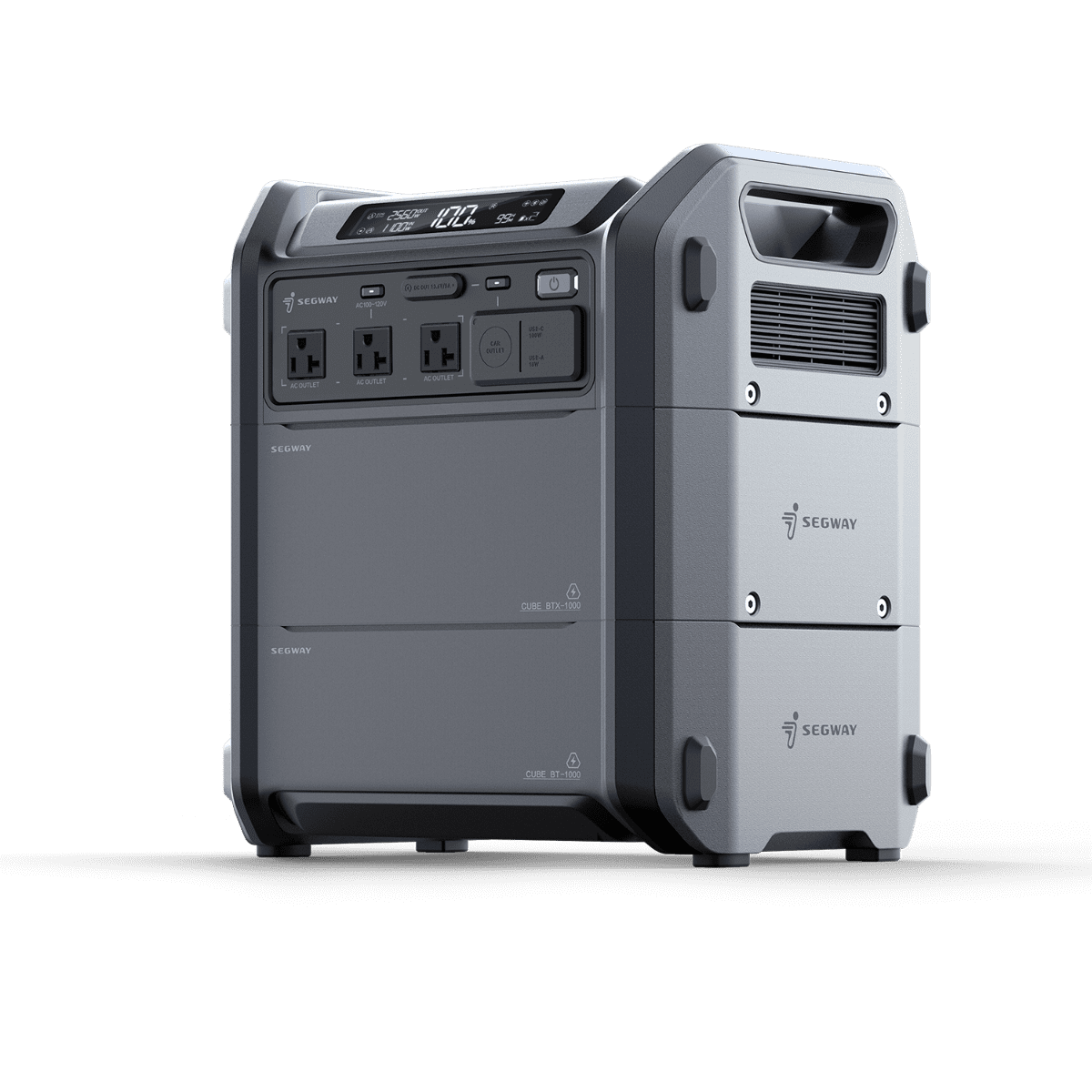 Segway Portable Power Station Cube 2000, 2200W AC Outlets, 2048Wh LiFePO4 Battery, Expandable Battery Capacity up to 5kWh Solar Generator for Camping, Home Backup
