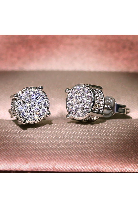 Sehao Earrings Women Synthetic Diamond Ear Studs Jewelry Wedding Gift jewelry clearance Silver