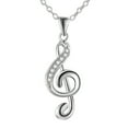 thumbnail image 1 of Sehao Fashion Chic Treble G Clef Music Note Charm Pendant Necklace Gift Musica Silver Jewelry, 1 of 7