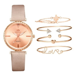 DAISY FUENTES Women s Two Tone Rose Gold Watch with Diamond Accent Quartz Movement Mesh Strap and Bracelet Set Walmart