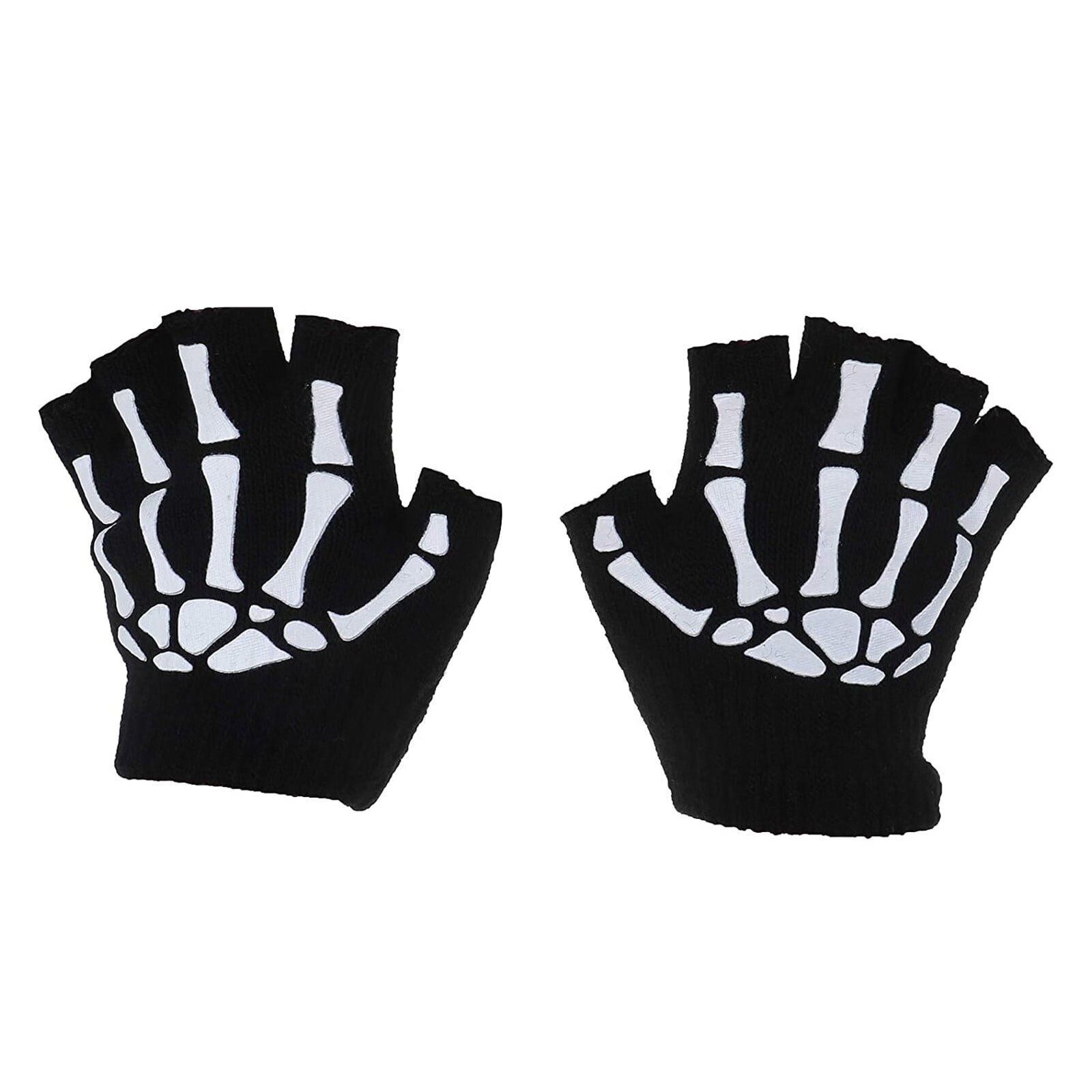 Sehao Kids Gloves Mittens 1 Pair Kids Skeleton Warm Glow in The Dark