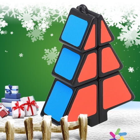 Sehao Magic Cube 1X2X3 Christmas Tree Cube Puzzle Ultra-Smooth Magic Puzzle Xmas Gifts Black Educational Toys for Toddler