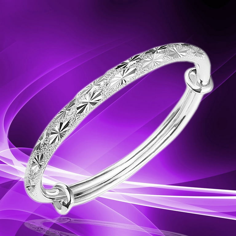 Sehao New Fashion Adjustable Bracelet Silver Womens Charm Bangle Bracelet Gift Silver Jewelry