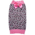 Sehao Puppy Leopard Bowknot Puppy Pink Pet Winter Dog Clothes Cute