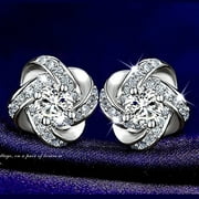 OCIVIESR Sehao Simple Fashion Diamond Eternal Star Earrings Stud Earrings Women Silver Jewelry