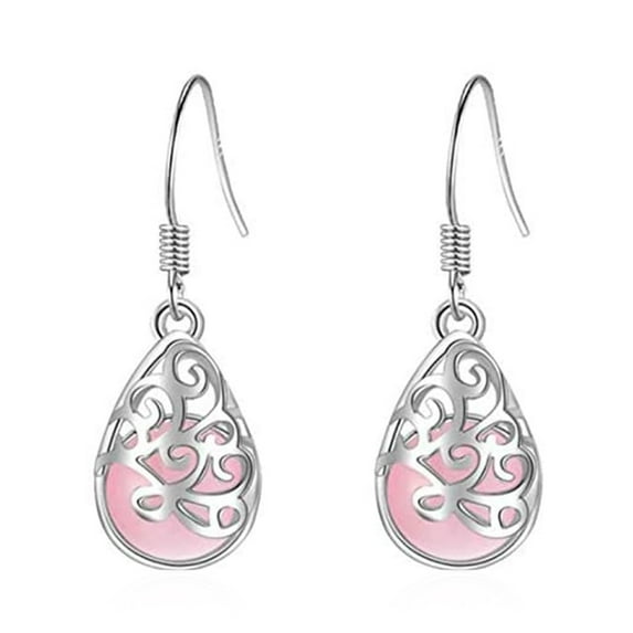 Sehao Women'S Individual Colorful Stone Geometric Color Accessories Earrings Pink Jewelry