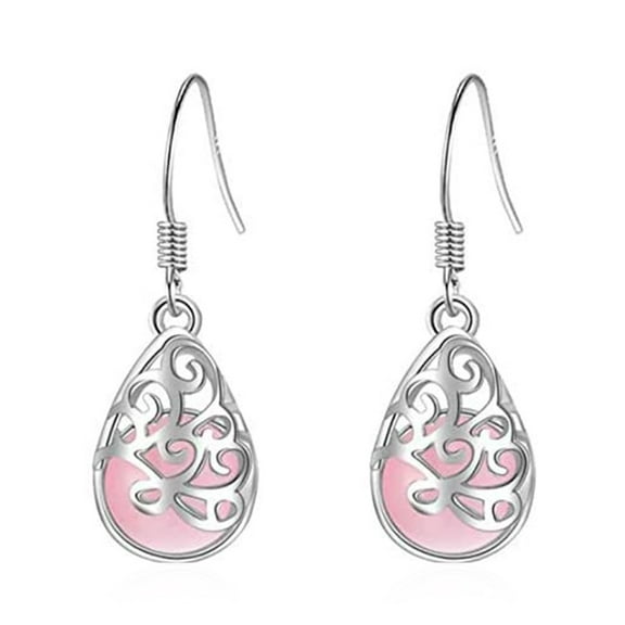 Sehao Women'S Individual Colorful Stone Geometric Color Accessories Earrings Pink Jewelry