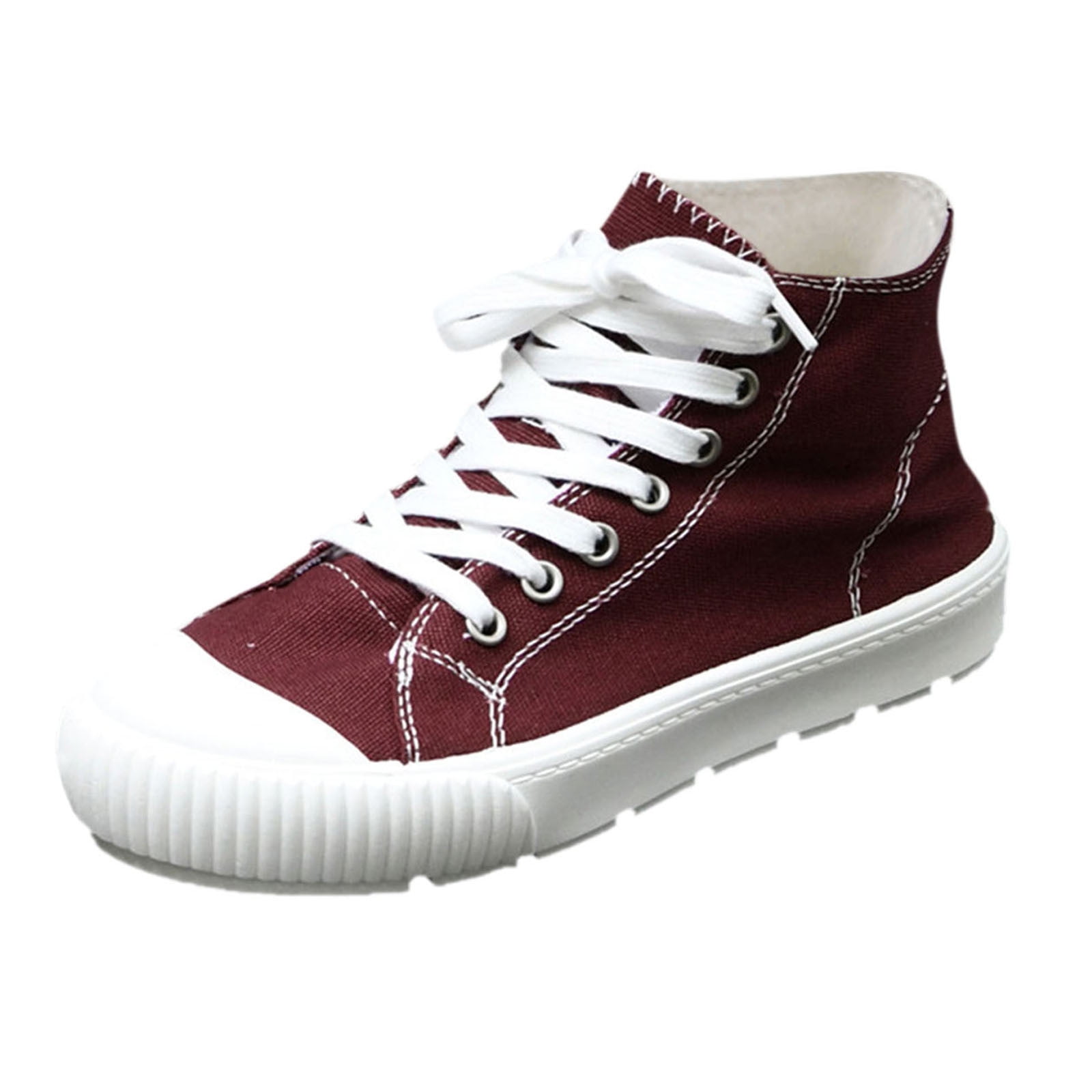 Sehao Women's Hightop Canvas Shoes Comfortable Flat Shoes Casual