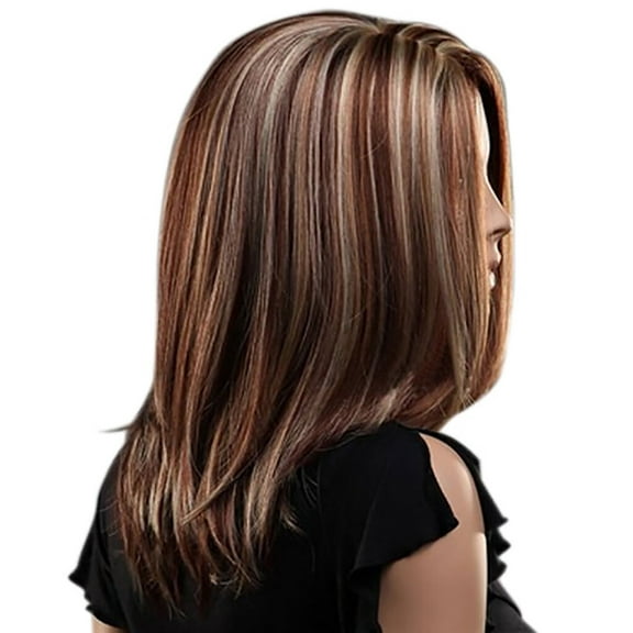 Sehao wig for Women Women Natural Synthetic Hair Wig Long Straight Mix Wavy Full Wigs Party Wigs fiber
