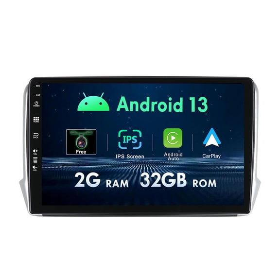 Sehmtoo Car Radio Sehmtoo 2G+32G Car GPS Sat Nav Stereo Radio Player Android 13 For Peugeot 2008/208-(2012-2018)-Built in Carplay DSP GPS RDS Bluetooth FM AM WIFI SWC Split Screen AUX