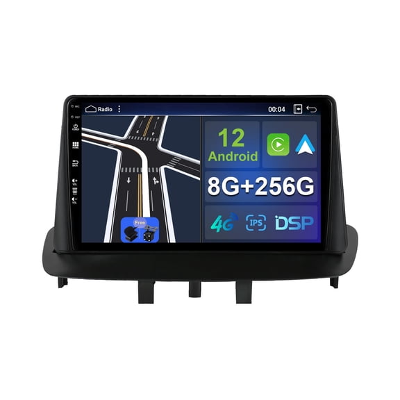 Sehmtoo Car Radio Android 12 Double Din Car Stereo For Renault Megane 3 2008-2014 Head Unit | 9" IPS 8G+256G | Free Camera+Mic | Support Carplay Bluetooth GPS Sat Nav Mirror Link DAB RDS WIFI SWC DSP