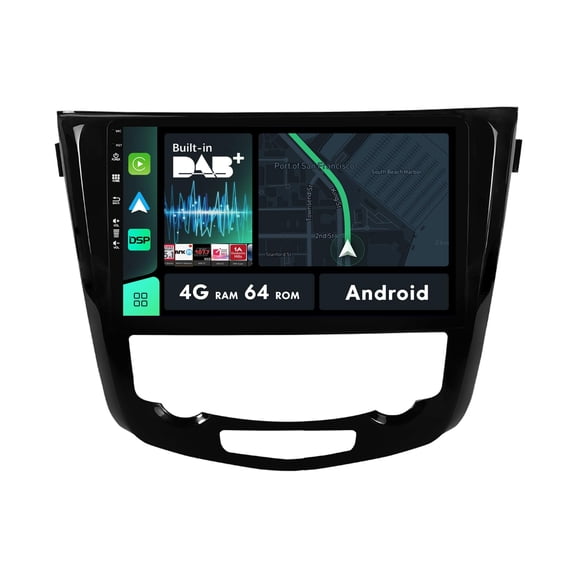 Sehmtoo Car Radio Sehmtoo Android Car Radio Suitable for Nissan X-Trail/T32/Qashqai/J11/J10 2013-2017 - Camera Free - [4G + 64G] - [Built in DAB+/Carplay/Android Auto/RDS/FM/SWC/GPS] Head Unit