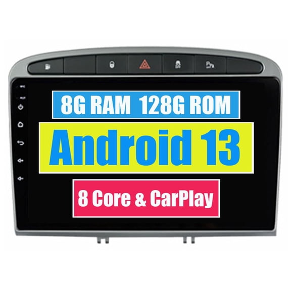 Sehmtoo Car Radio Sehmtoo Car GPS Navigation for Peugeot 408 2010 2011 2012 2013 2014 2015 2016 with Mutimedia Android Bluetooth Stereo Radio Head Unit Touch Screen DSP CarPlay RDS WiFi (Black Frame)