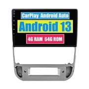 Sehmtoo Car Radio Sehmtoo Car Stereo CarPlay Head Unit for Peugeot 406 1995-2005 Android Auto Touch Screen Sat Navi Bluetooth WiFi Radio Player Silver frame