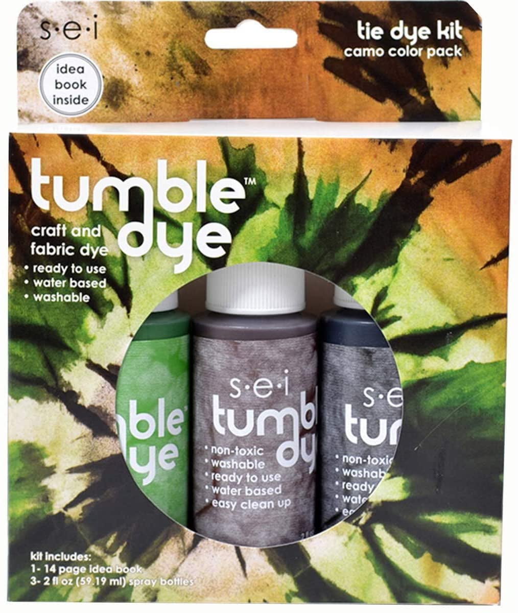 Green and Brown Camo Tie Dye Kit with Spray Bottles