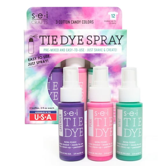Sei Cotton Candy Tie Dye Kit, Fabric Dye Spray, 3 Colors