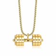 thumbnail image 1 of SeiMios Gold Dumbbell Pendant Necklace Fitness Gym Barbell Necklace Stainless Steel Sport Jewelry for Men C87, 1 of 2