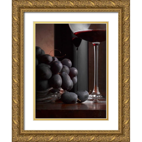 Seidman, Barry 25x32 Gold Ornate Wood Framed with Double Matting Museum Art Print Titled - Black Grapes