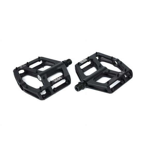 Seido Slicer Platform Pedals, Body: Aluminum, Spindle: Cr-Mo, 9/16'', Black, Pair