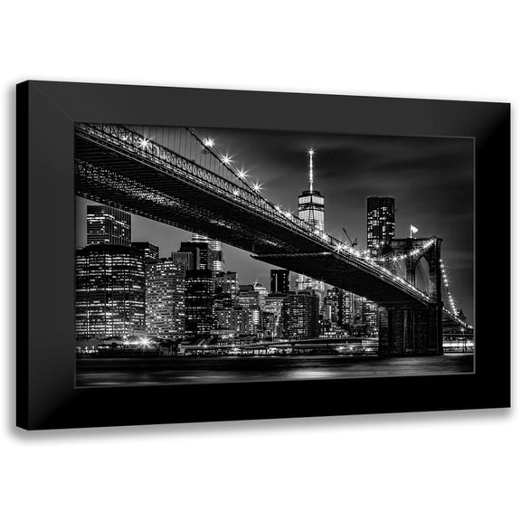 Seifinger, Toby 14x11 Black Modern Framed Museum Art Print Titled - New York Skyline at Night