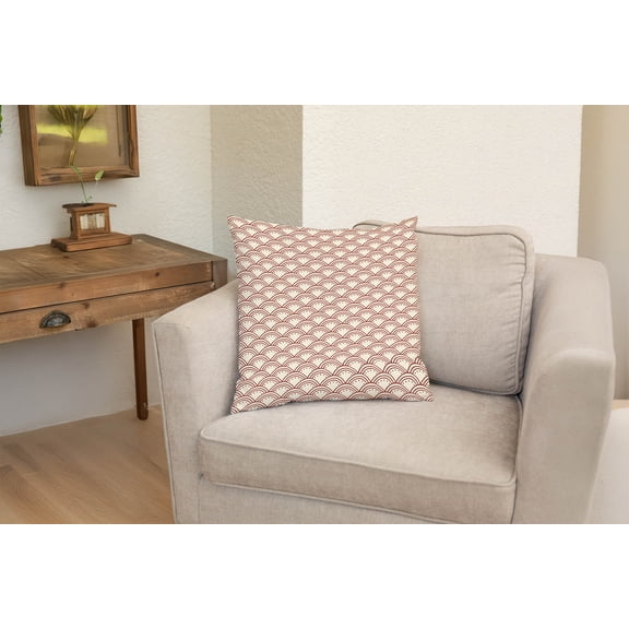 Seigaiha Fan Wave Decorative Throw Pillow