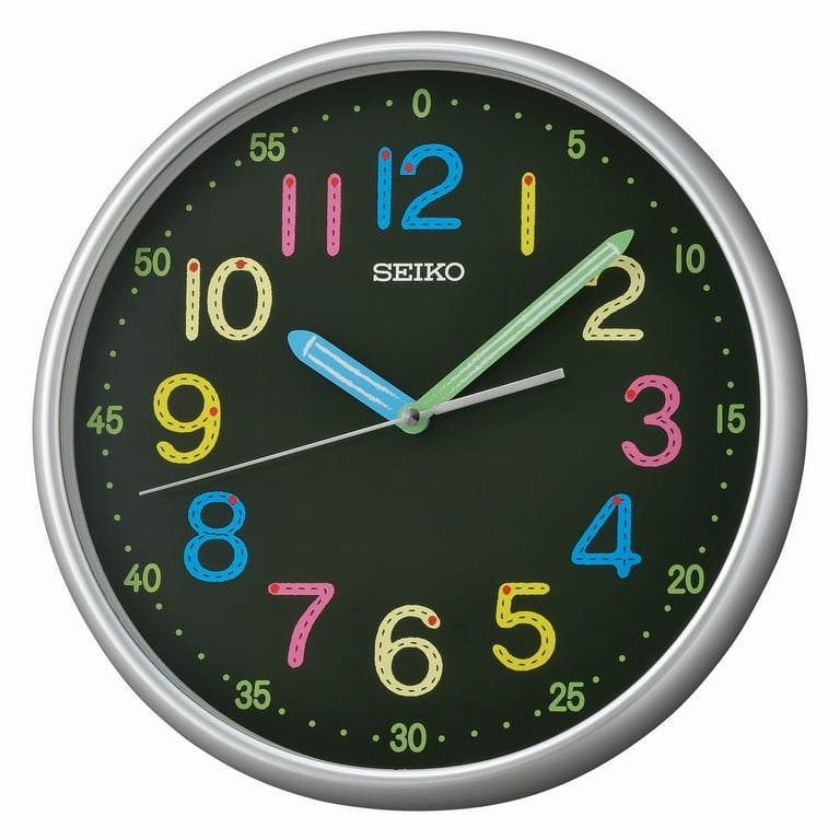 Seiko QXA793SLH Time Tutor Clock, Silver-Tone - Walmart.com