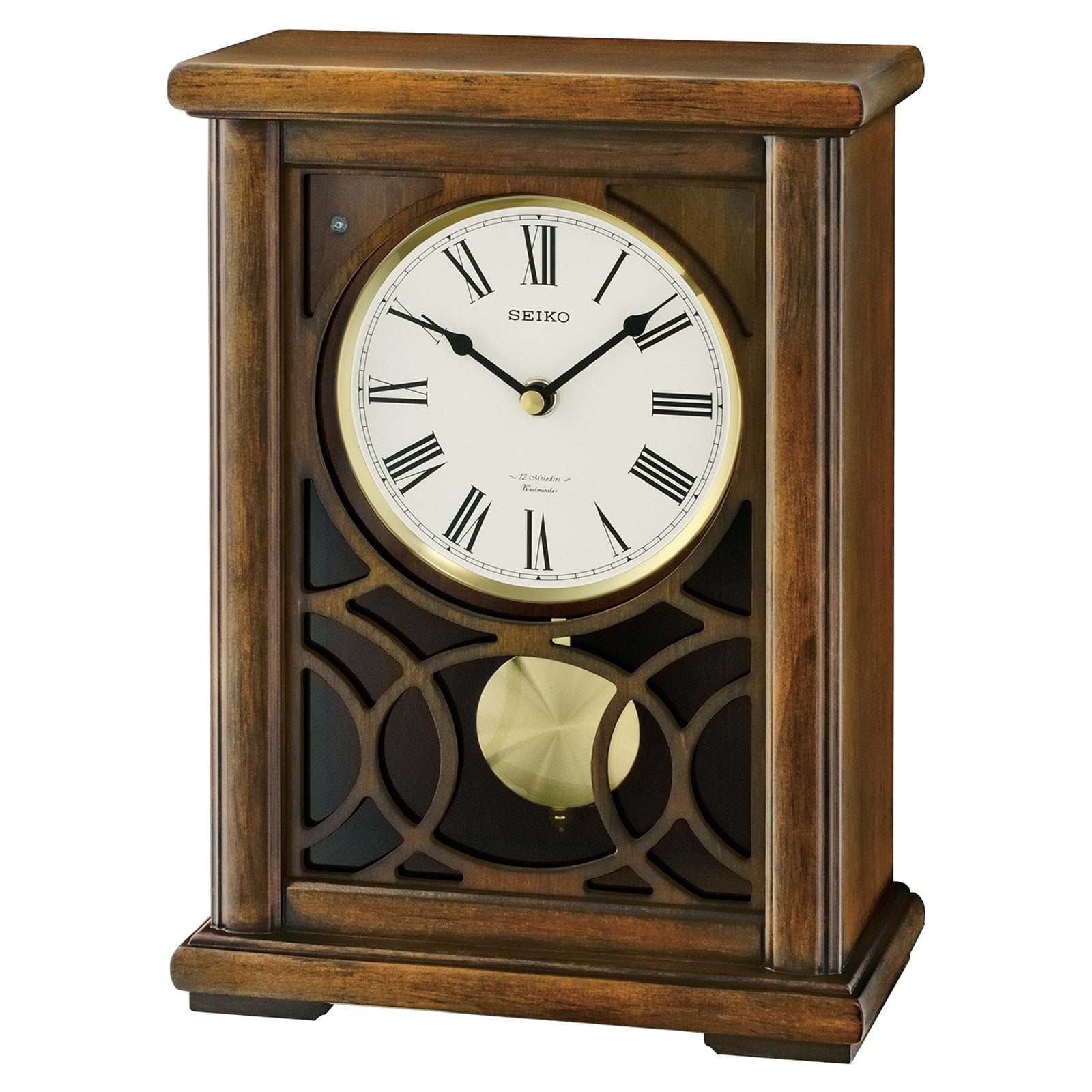 Seiko 12 in. Pendulum Chiming Mantel Clock