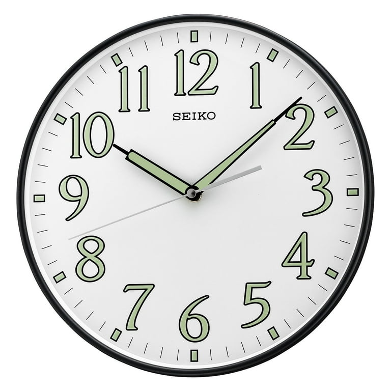 Seiko 12 inch Classic Round Black Watch Wall Clock w