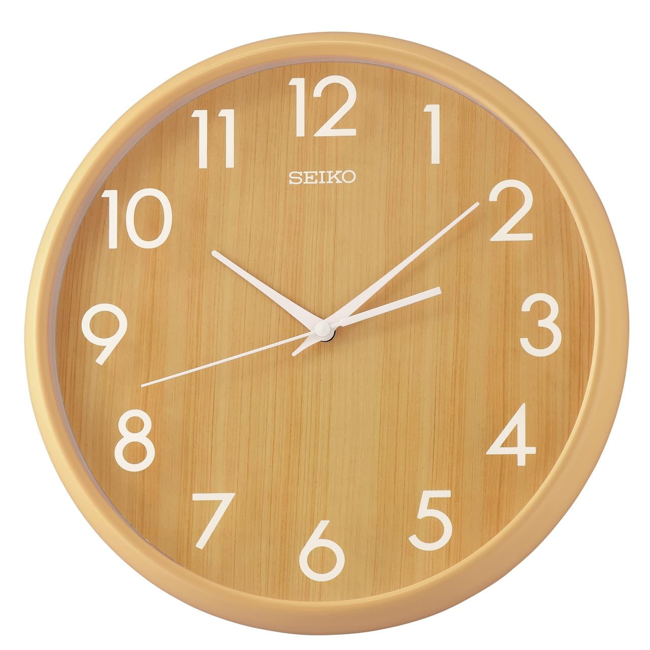 Seiko Shinrin Light Brown Faux Wood Wall Clock