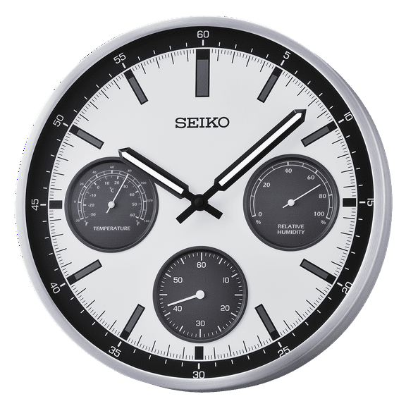 Seiko 13" Shelby Wall Clock, Silver