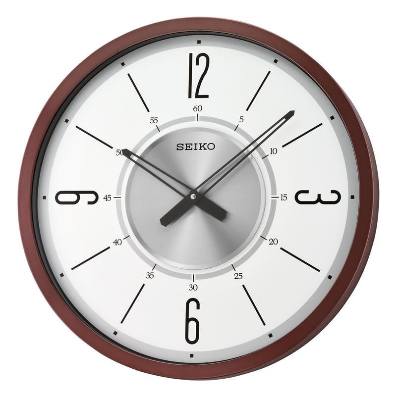 Oversized White and Metallic Brown Round Wall Clock